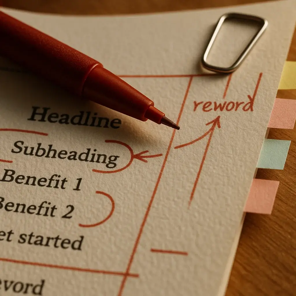 Landing page reword visual