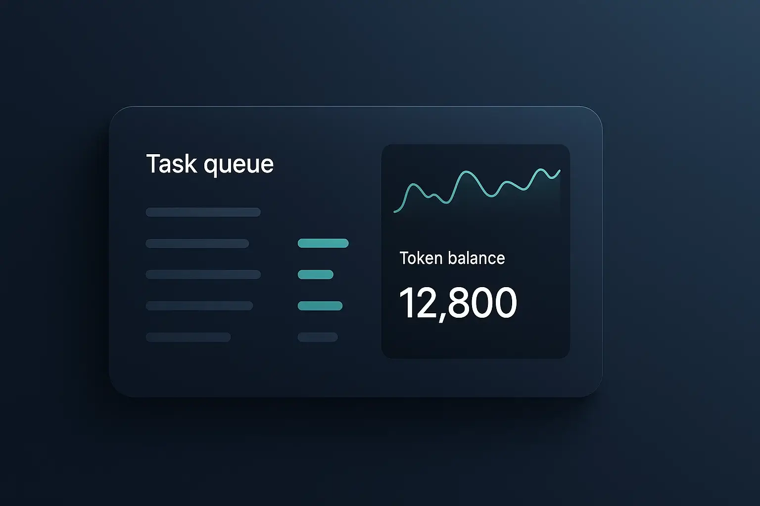 Abstract UI representing a token-based billing dashboard